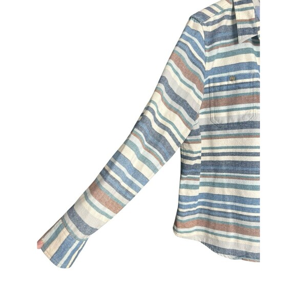 LL Bean Shirt Mens Large Flannel Serape Chamois Southwest Stripe Blanket Shacket - Picture 9 of 14